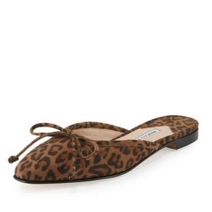 Manolo Blahnik Leopard Ballerimu Flats